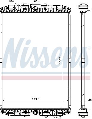 Nissens 614170 - Радиатор, охлаждение двигателя parts5.com