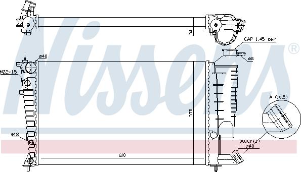 Nissens 61317A - Радиатор, охлаждение двигателя parts5.com