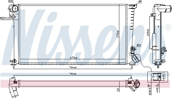 Nissens 61326A - Радиатор, охлаждение двигателя parts5.com