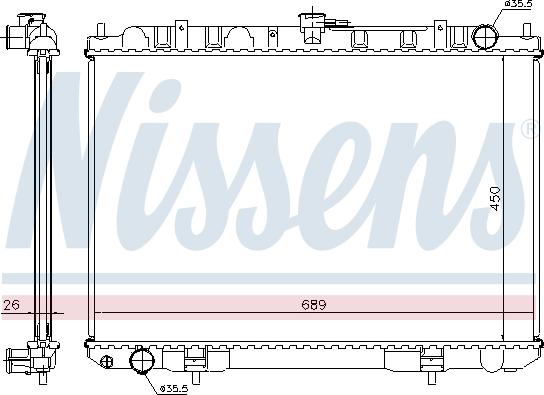 Nissens 68703A - Радиатор, охлаждение двигателя parts5.com