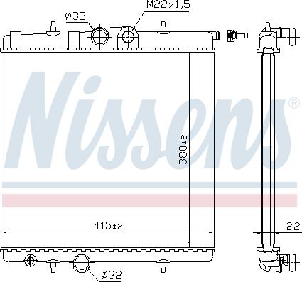 Nissens 63708A - Радиатор, охлаждение двигателя parts5.com