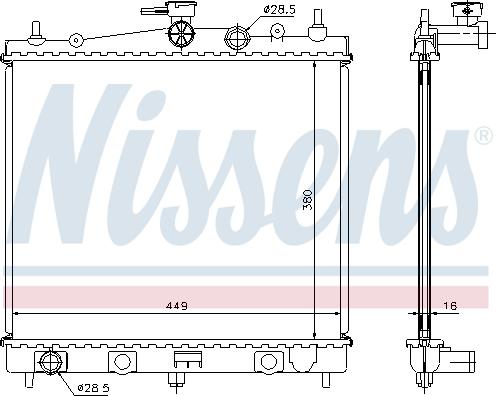 Nissens 62902A - Радиатор, охлаждение двигателя parts5.com