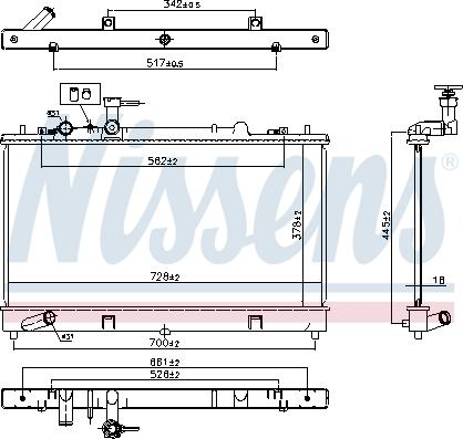 Nissens 62464A - Радиатор, охлаждение двигателя parts5.com