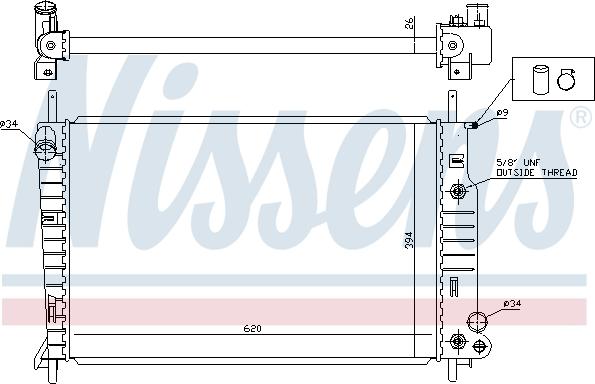 Nissens 62050 - Радиатор, охлаждение двигателя parts5.com