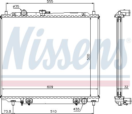 Nissens 62853 - Радиатор, охлаждение двигателя parts5.com