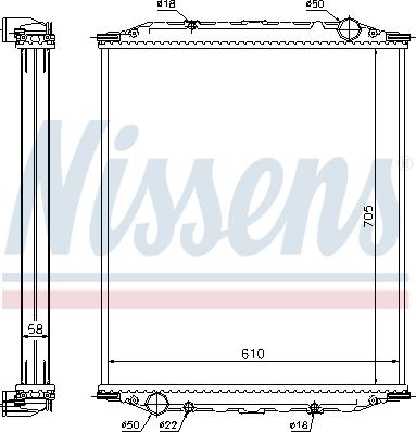 Nissens 628780 - Радиатор, охлаждение двигателя parts5.com