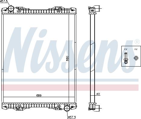 Nissens 672590 - Радиатор, охлаждение двигателя parts5.com