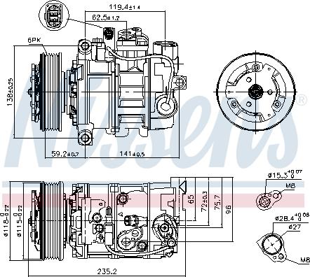 Nissens 89529 - Компрессор кондиционера parts5.com