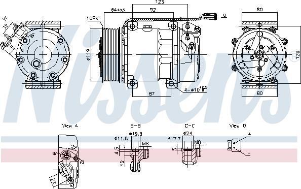 Nissens 890945 - Компрессор кондиционера parts5.com