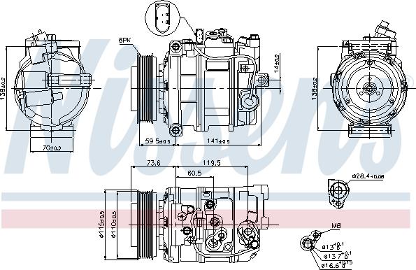 Nissens 89092 - Компрессор кондиционера parts5.com