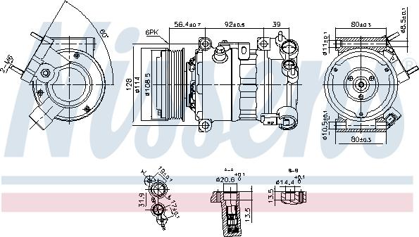 Nissens 890599 - Компрессор кондиционера parts5.com