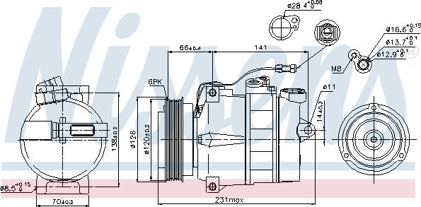 Nissens 89054 - Компрессор кондиционера parts5.com