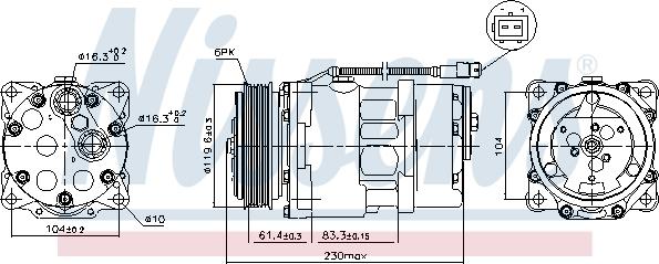 Nissens 89055 - Компрессор кондиционера parts5.com