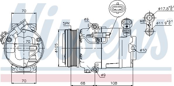 Nissens 89050 - Компрессор кондиционера parts5.com