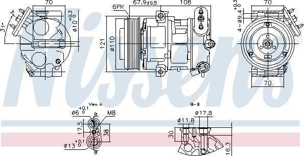 Nissens 890663 - Compressor, air conditioning parts5.com