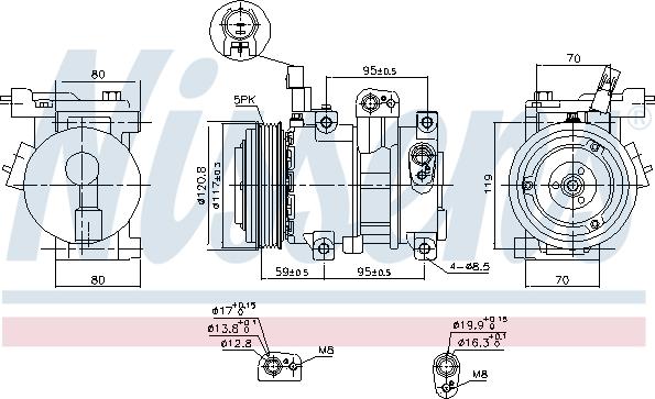 Nissens 890683 - Компрессор кондиционера parts5.com