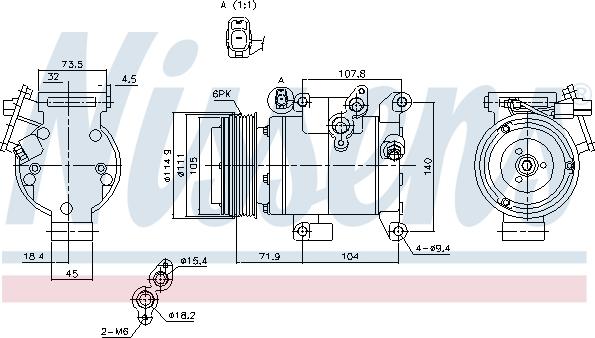 Nissens 890045 - Компрессор кондиционера parts5.com