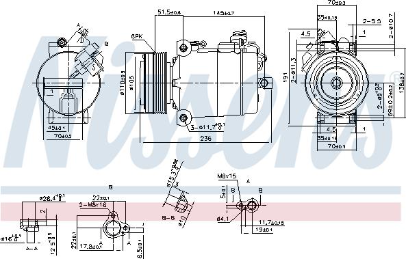 Nissens 890043 - Компрессор кондиционера parts5.com