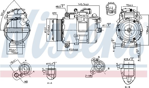 Nissens 890012 - Compresor, aire acondicionado parts5.com