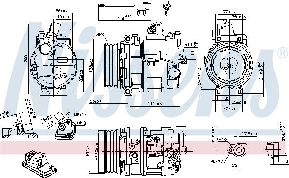 Nissens 890082 - Компрессор кондиционера parts5.com