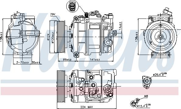 Nissens 890025 - Компрессор кондиционера parts5.com