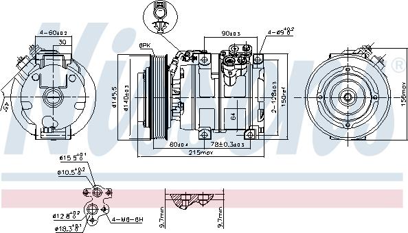 Nissens 890166 - Компрессор кондиционера parts5.com