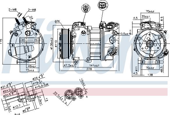 Nissens 890124 - Компрессор кондиционера parts5.com