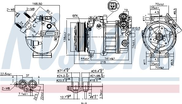 Nissens 890125 - Compresor, aire acondicionado parts5.com