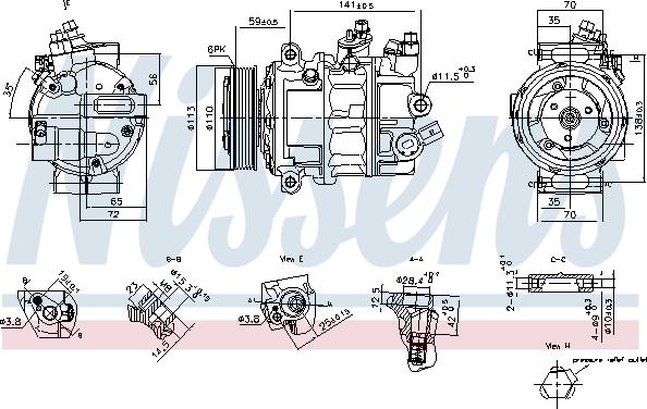 Nissens 890893 - Компрессор кондиционера parts5.com