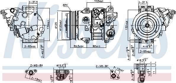 Nissens 890805 - Compresor, aire acondicionado parts5.com