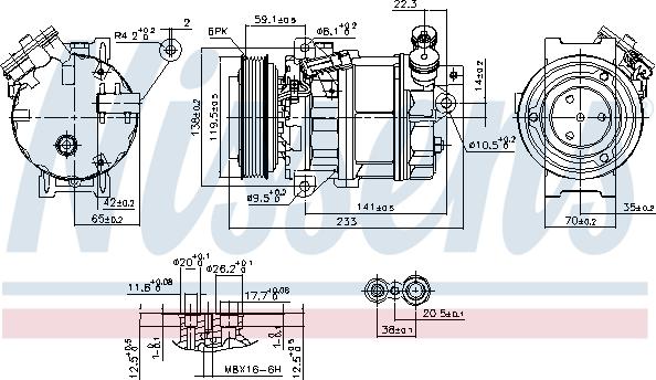 Nissens 890354 - Компрессор кондиционера parts5.com