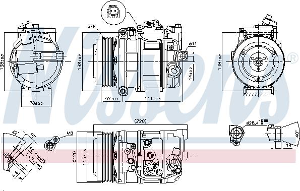 Nissens 890379 - Компрессор кондиционера parts5.com