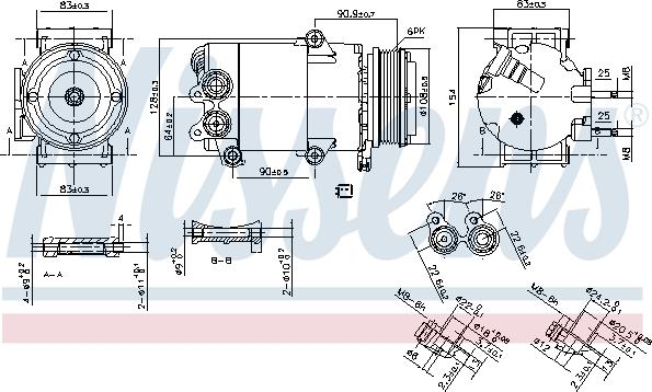 Nissens 890216 - Compresor, aire acondicionado parts5.com