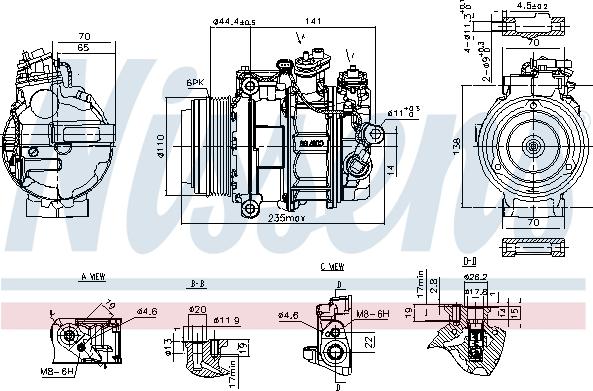 Nissens 890749 - Компрессор кондиционера parts5.com