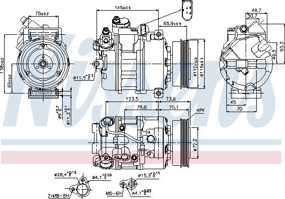 Nissens 89073 - Компрессор кондиционера parts5.com