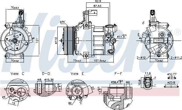 Nissens 891034 - Компрессор кондиционера parts5.com