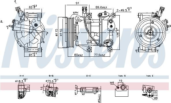 Nissens 891114 - Компрессор кондиционера parts5.com