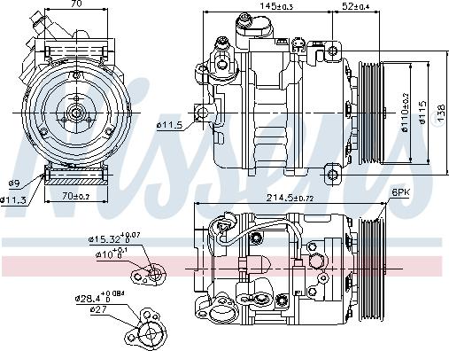 Nissens 89214 - Компрессор кондиционера parts5.com