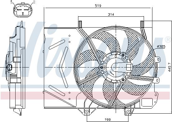 Nissens 85986 - Вентилятор, охлаждение двигателя parts5.com