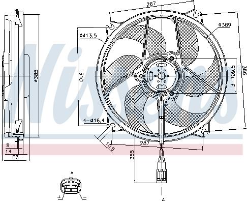 Nissens 85561 - Вентилятор, охлаждение двигателя parts5.com