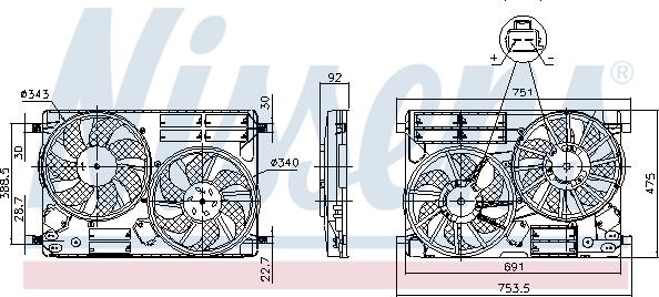 Nissens 850096 - Вентилятор, охлаждение двигателя parts5.com