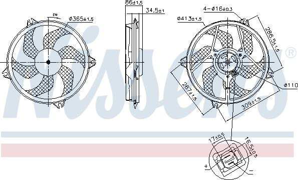 Nissens 850093 - Вентилятор, охлаждение двигателя parts5.com