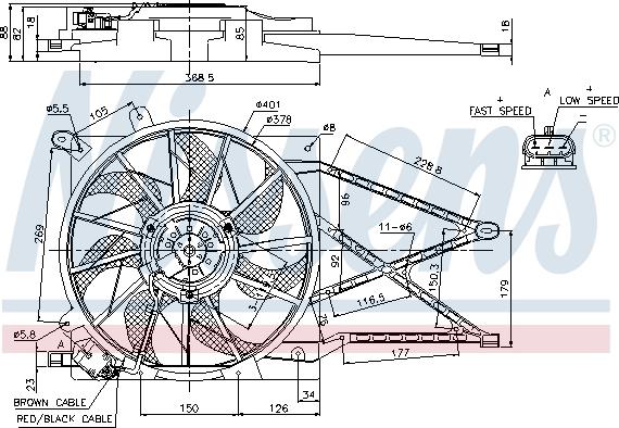 Nissens 85185 - Вентилятор, охлаждение двигателя parts5.com