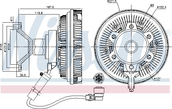 Nissens 86238 - Сцепление, вентилятор радиатора parts5.com