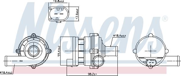 Nissens 832169 - Дополнительный водяной насос parts5.com