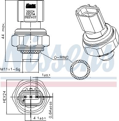 Nissens 301034 - Пневматический выключатель, кондиционер parts5.com