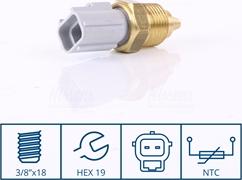 Nissens 207057 - Датчик, температура охлаждающей жидкости parts5.com