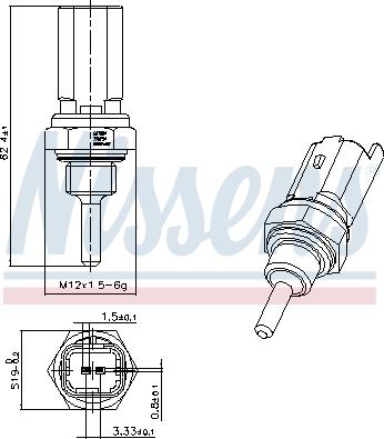 Nissens 207004 - Датчик, температура охлаждающей жидкости parts5.com