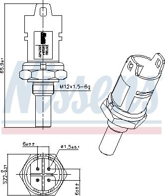 Nissens 207080 - Датчик, температура охлаждающей жидкости parts5.com