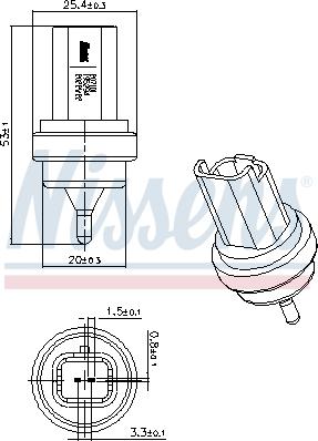 Nissens 207101 - Датчик, температура охлаждающей жидкости parts5.com